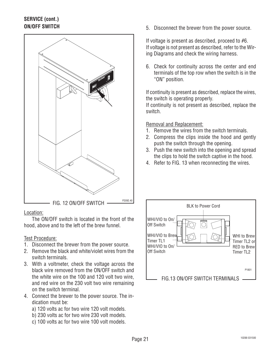 Bunn TU3Q User Manual | Page 21 / 27
