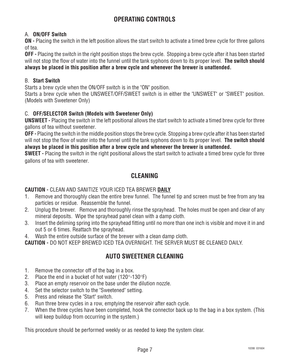 Bunn TU3Q User Manual | Page 7 / 27