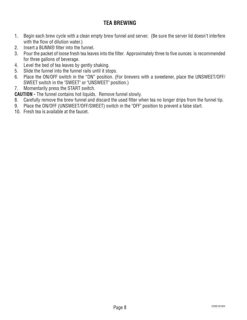 Bunn TU3Q User Manual | Page 8 / 27