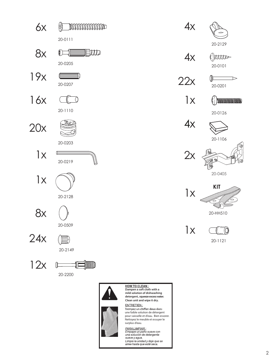 24x 1x | Nexera Vice Versa Collection - Curio Cabinet (202303) User Manual | Page 2 / 9