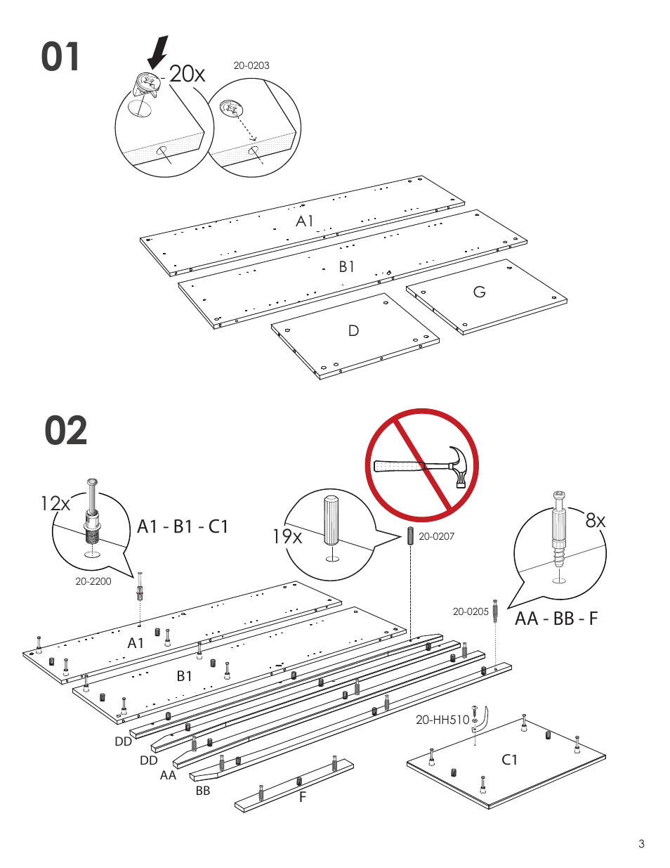 Aa - bb - f | Nexera Vice Versa Collection - Curio Cabinet (202303) User Manual | Page 3 / 9