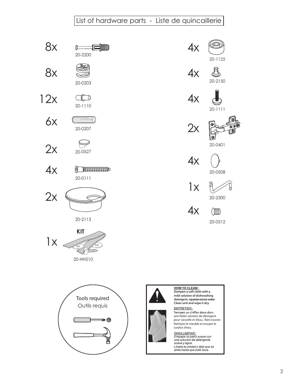 4x 6x | Nexera Next Collection - Bookcase / Audio Tower (600236) User Manual | Page 2 / 9