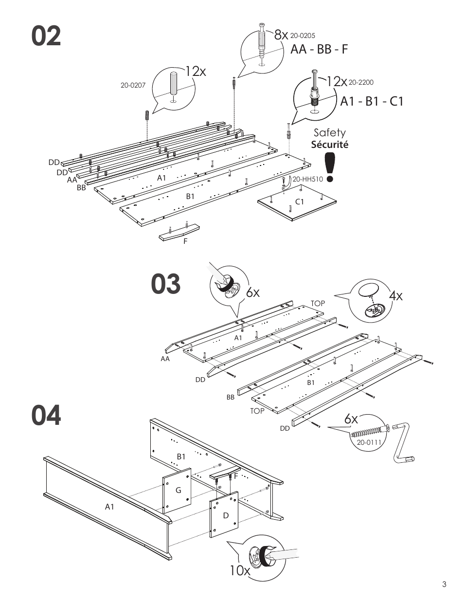 12x 6x, 4x 6x, Aa - bb - f | Nexera Elegance Collection - Bookcase (200217) User Manual | Page 3 / 6