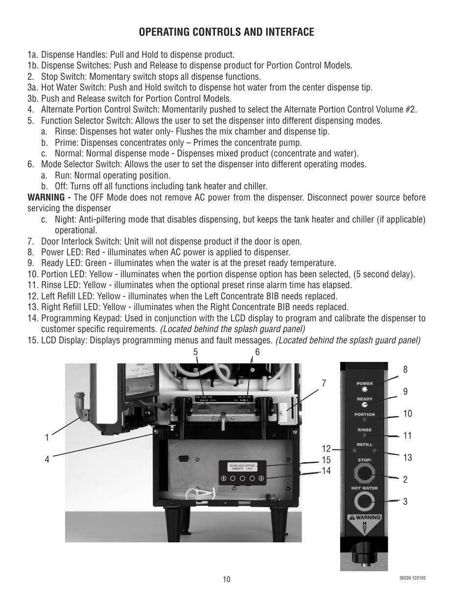 Operating controls and interface | Bunn Electric Brewing System LCR-2 User Manual | Page 10 / 36