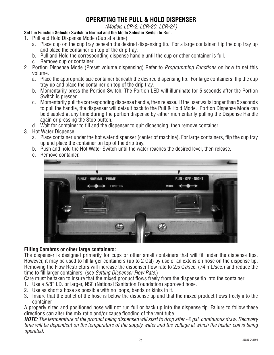 Bunn Electric Brewing System LCR-2 User Manual | Page 21 / 36
