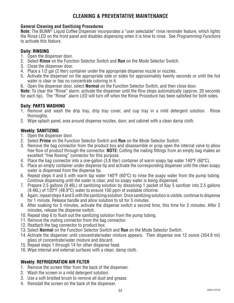 Bunn Electric Brewing System LCR-2 User Manual | Page 23 / 36