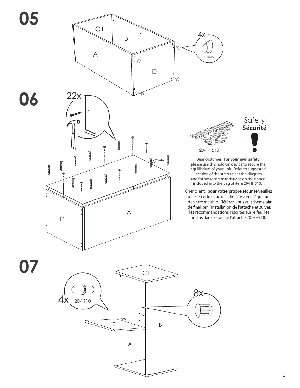 Nexera Allure Collection - 1-Door Bookcase (221233) User Manual | Page 9 / 12