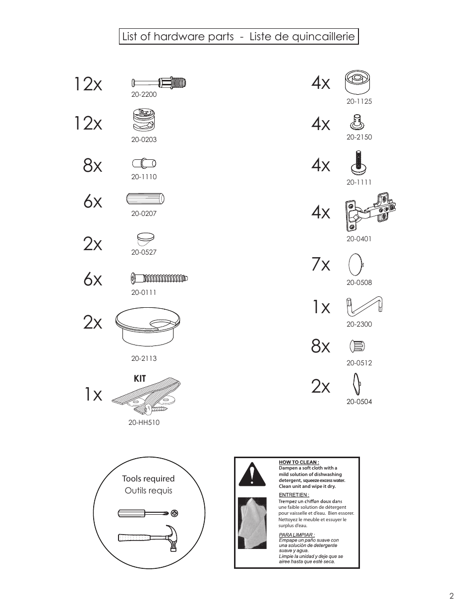 8x 6x | Nexera Next Collection - 1-Door Armoire (601236) User Manual | Page 2 / 9