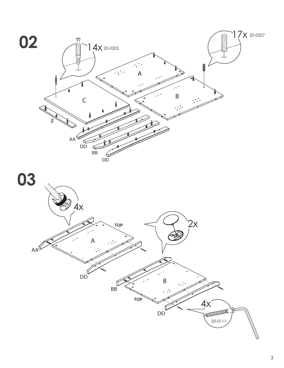 14x 4x, 2x 4x | Nexera Tuxedo Collection - Audio Tower (201006) User Manual | Page 3 / 6