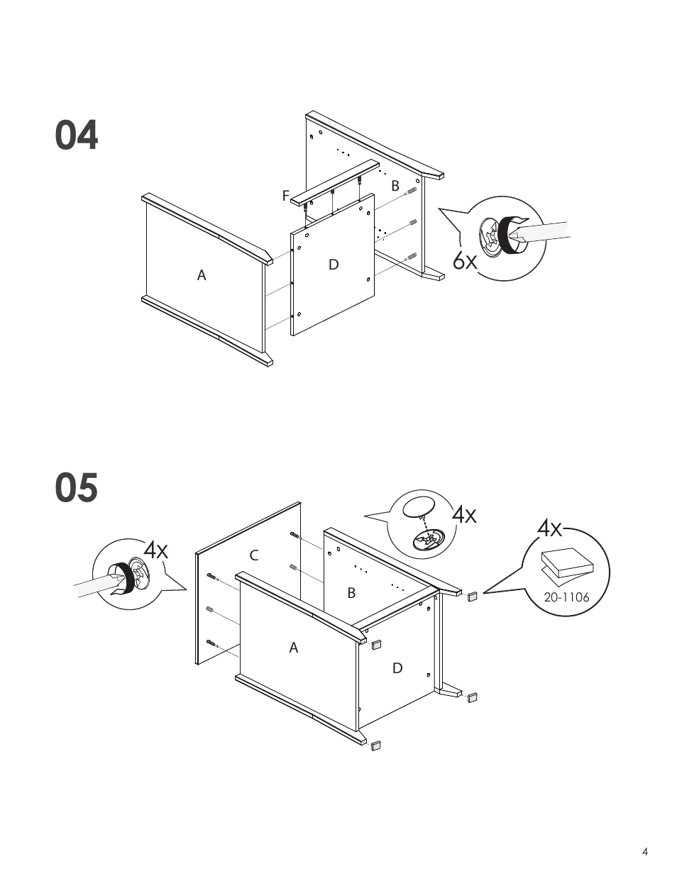4x 6x | Nexera Tuxedo Collection - Audio Tower (201006) User Manual | Page 4 / 6