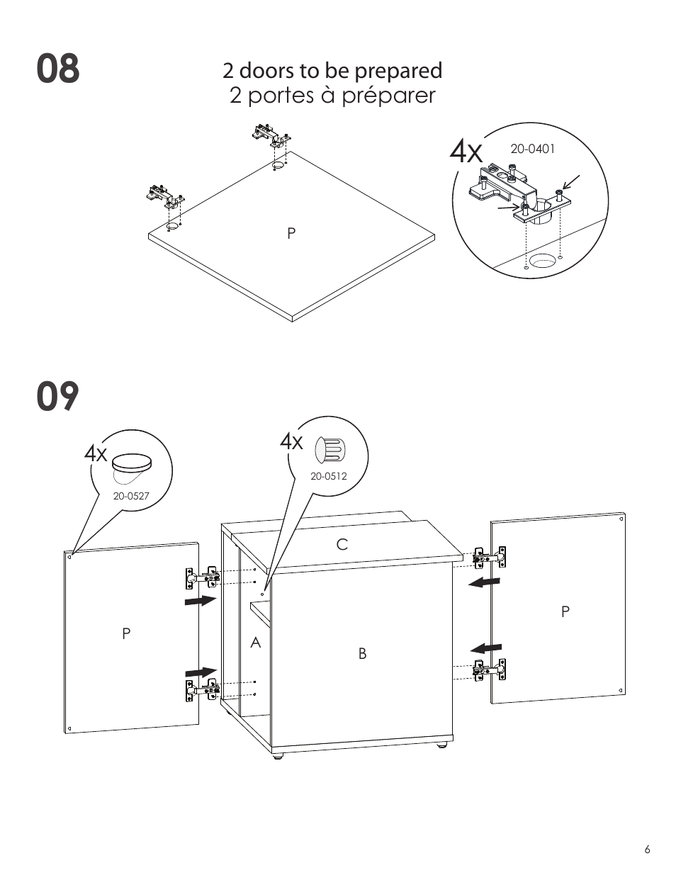 2 doors to be prepared | Nexera Next Collection - End Table (600836) User Manual | Page 6 / 8