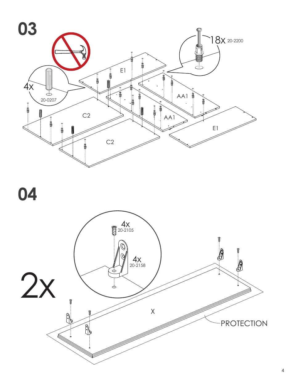 Nexera Allure Collection - Coffee Table (220733) User Manual | Page 4 / 9