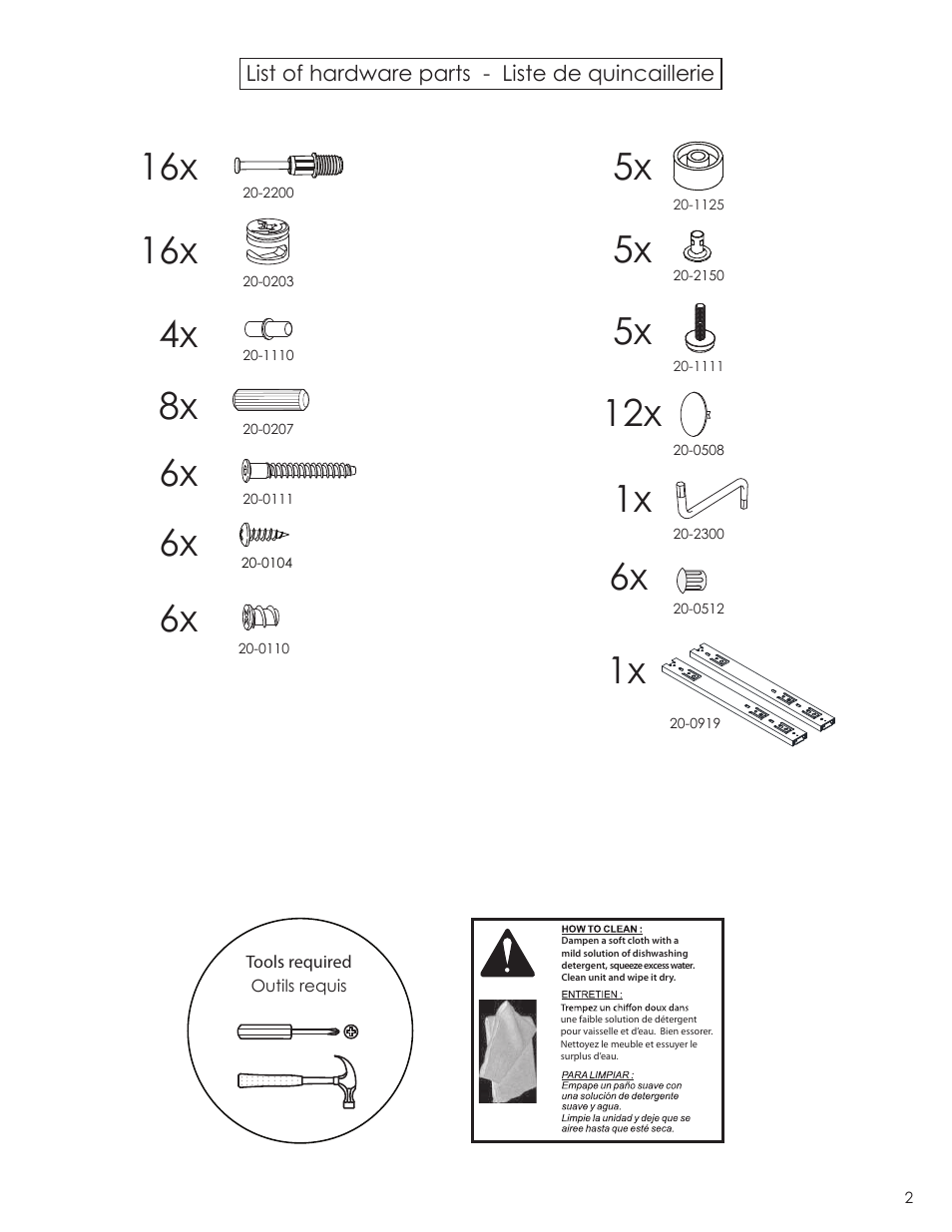 6x 8x | Nexera Next Collection - Coffee Table (600736) User Manual | Page 2 / 8
