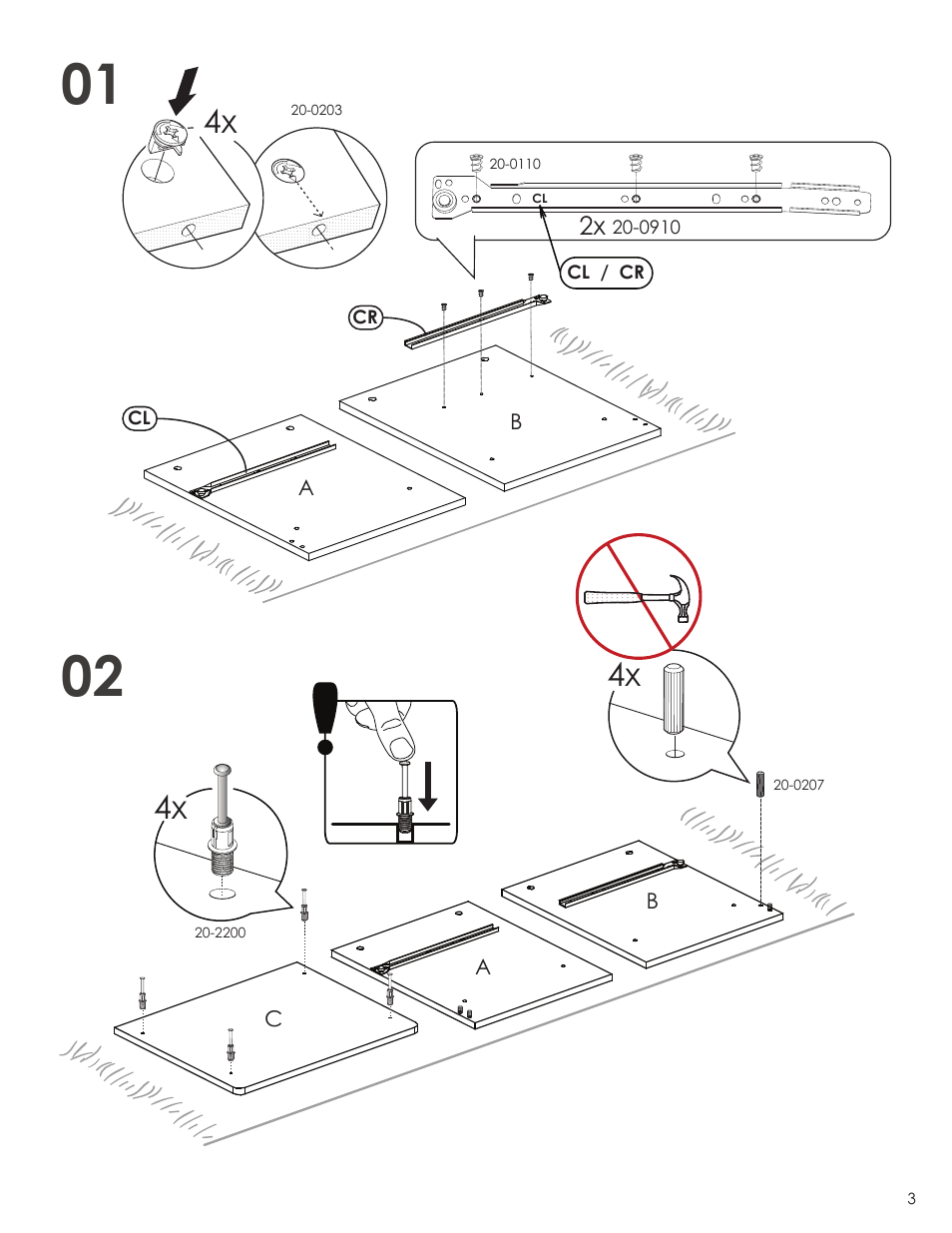 Nexera Vichy Collection - Night Stand (3601) User Manual | Page 3 / 7