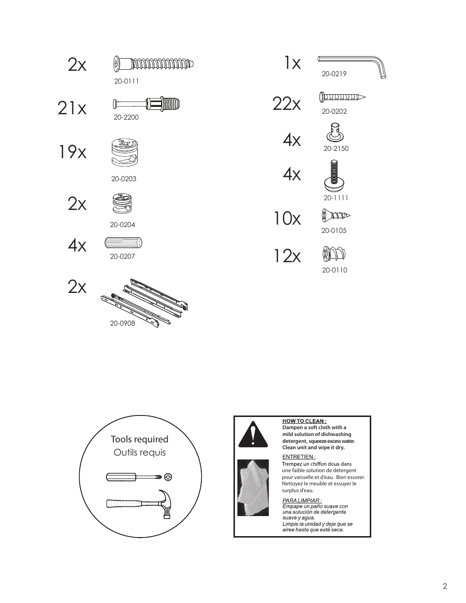 12x 10x | Nexera Atom Collection - Night Stand (224133) User Manual | Page 2 / 8