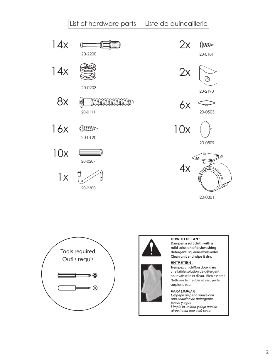 8x 2x 16x, 2x 4x, 1x 6x 10x | Nexera Taxi Collection - Mobile Storage Unit (332038) User Manual | Page 2 / 7