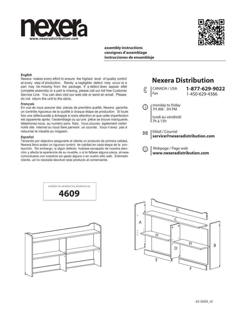 Nexera Pocono Collection - Hutch for Dresser (4609) User Manual | 7 pages