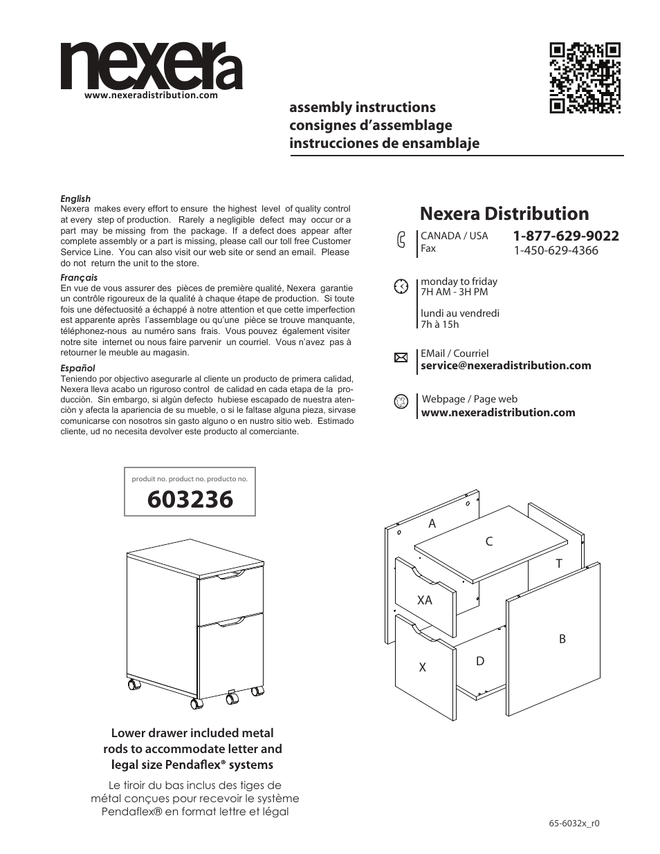 Nexera Next Collection - Mobile Filing Cabinet (603236) User Manual | 10 pages