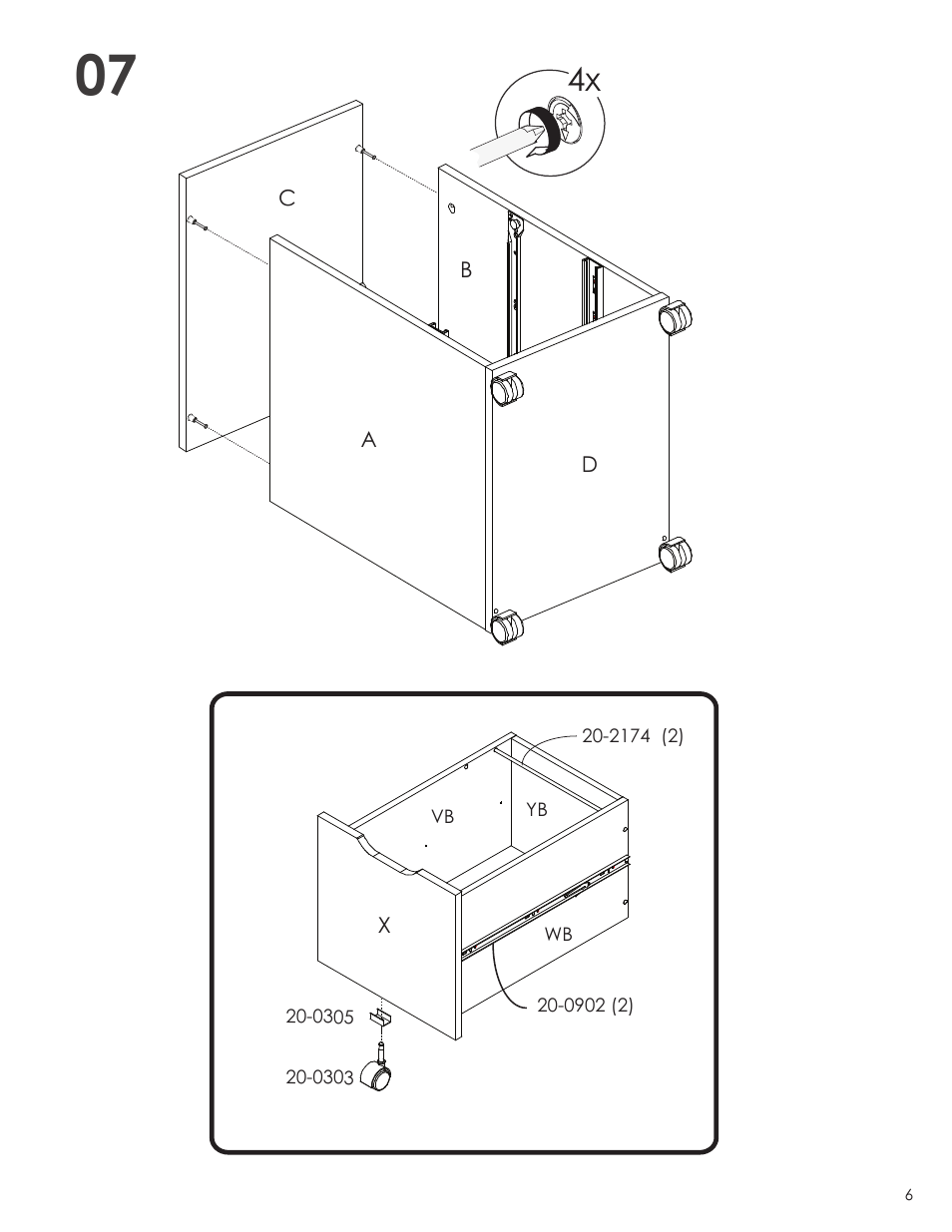 Nexera Next Collection - Mobile Filing Cabinet (603236) User Manual | Page 6 / 10