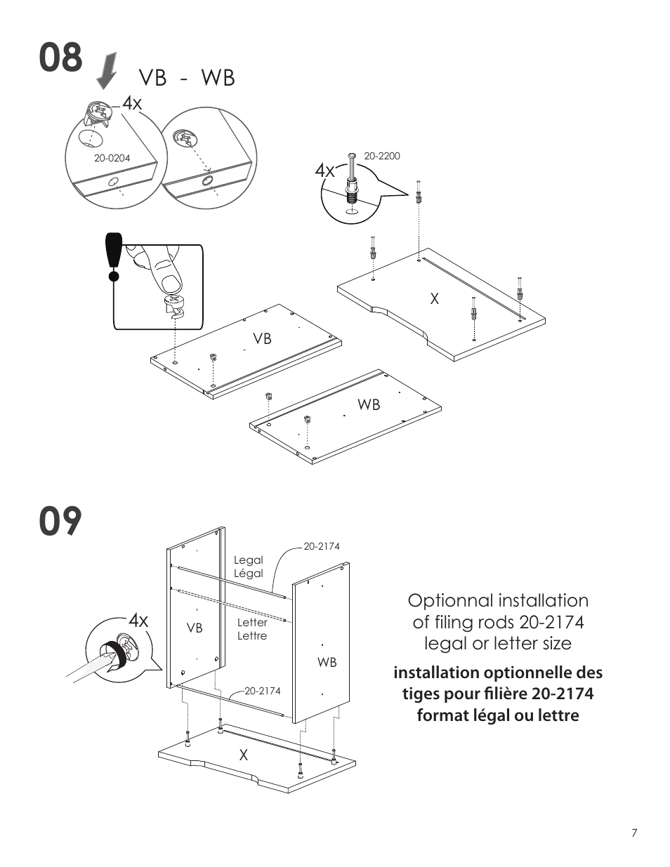 Vb - wb | Nexera Next Collection - Mobile Filing Cabinet (603236) User Manual | Page 7 / 10