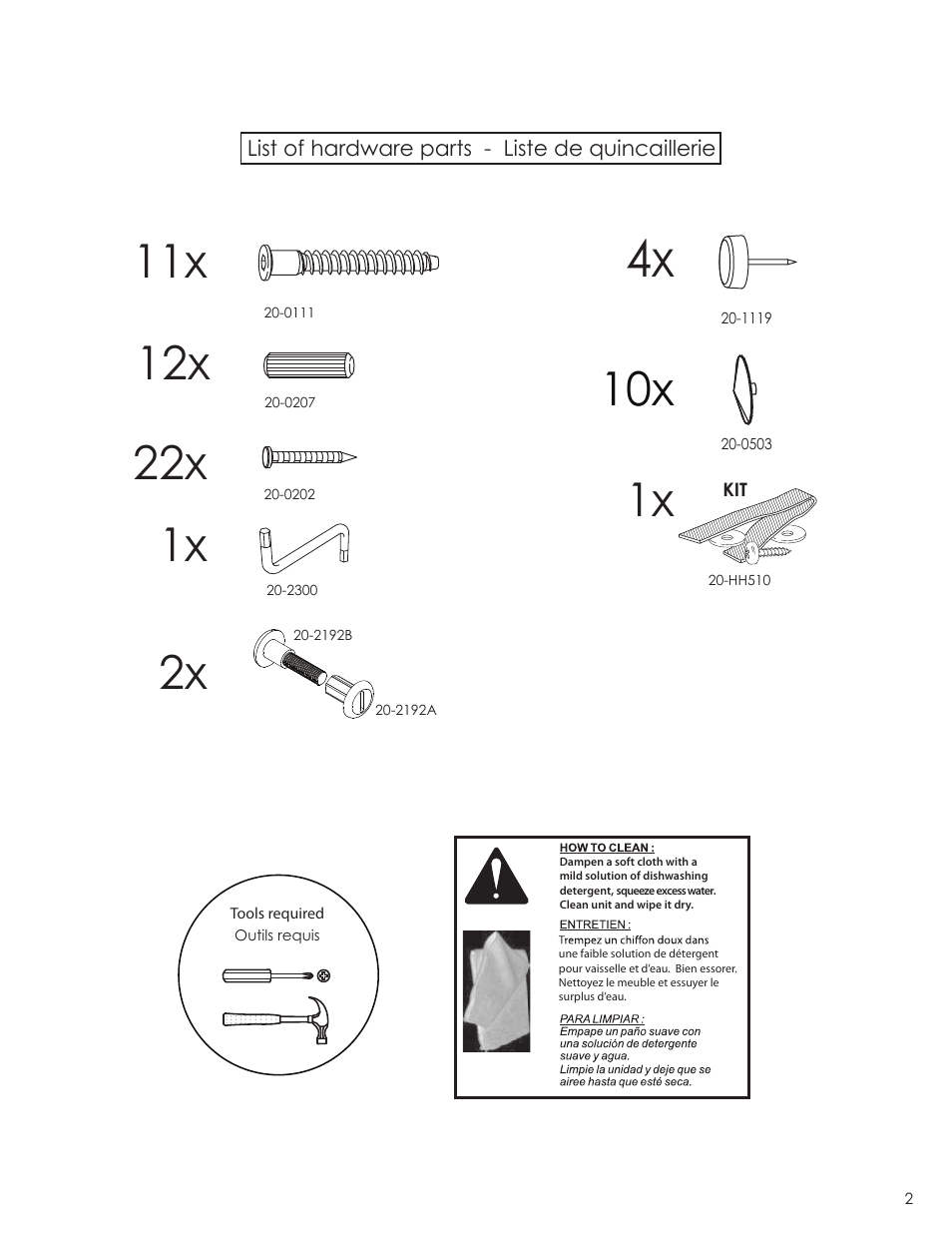 22x 1x | Nexera Vichy Collection - Full Size Headboard (3653) User Manual | Page 2 / 8