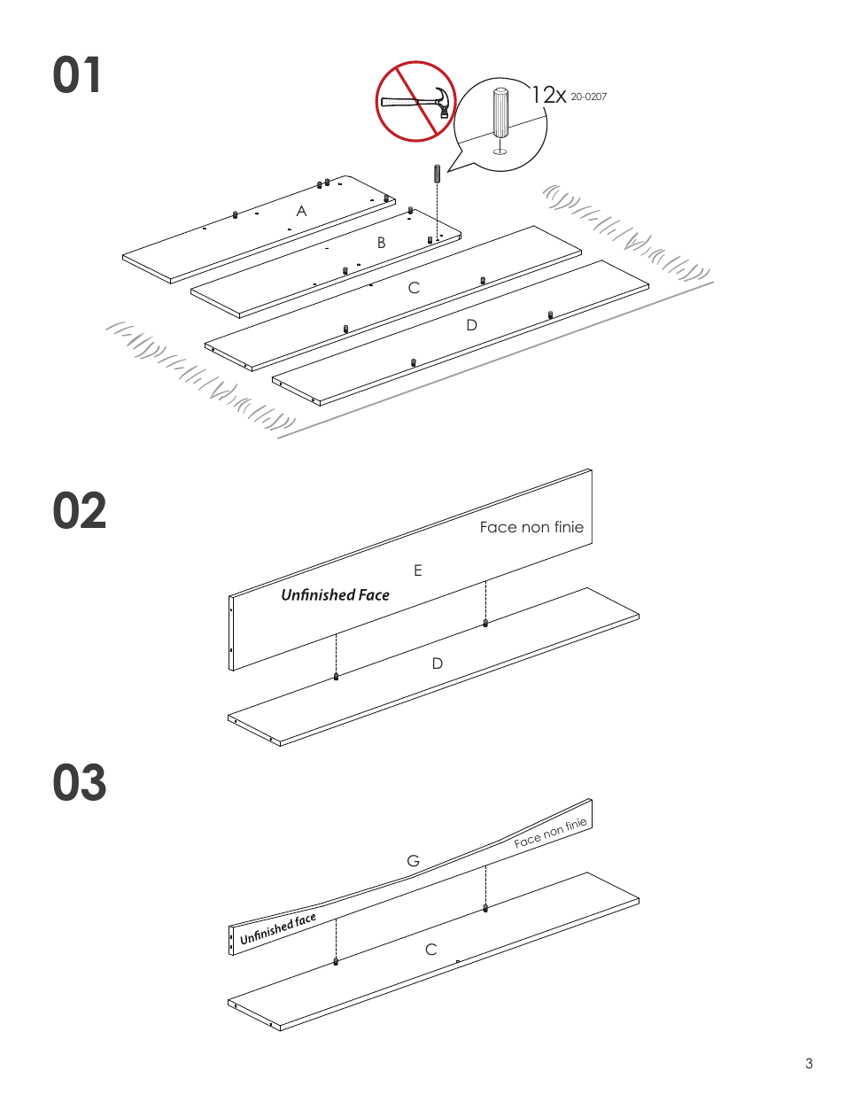 Nexera Vichy Collection - Full Size Headboard (3653) User Manual | Page 3 / 8