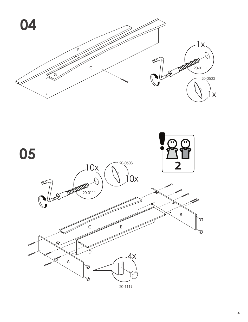 Nexera Vichy Collection - Full Size Headboard (3653) User Manual | Page 4 / 8