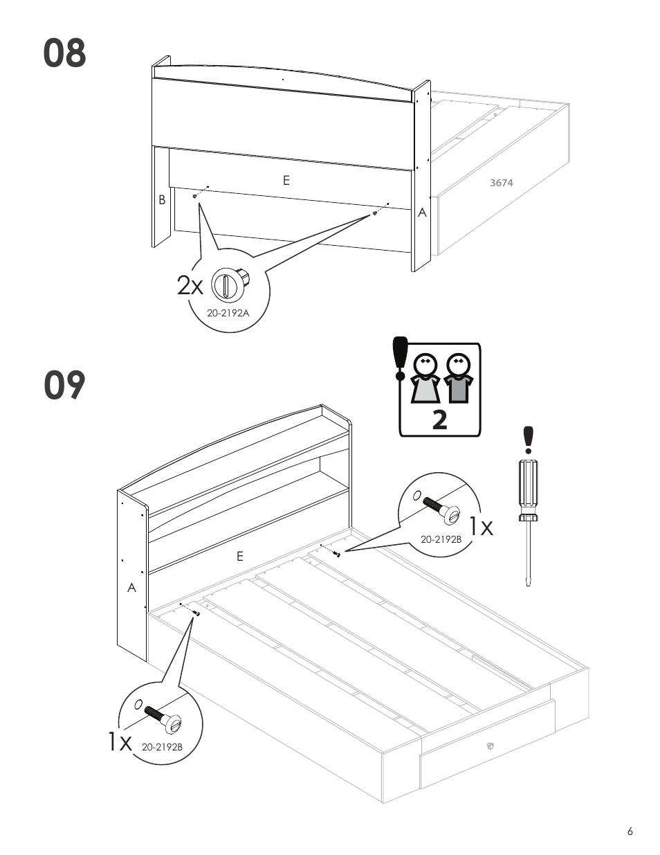 Nexera Vichy Collection - Full Size Headboard (3653) User Manual | Page 6 / 8