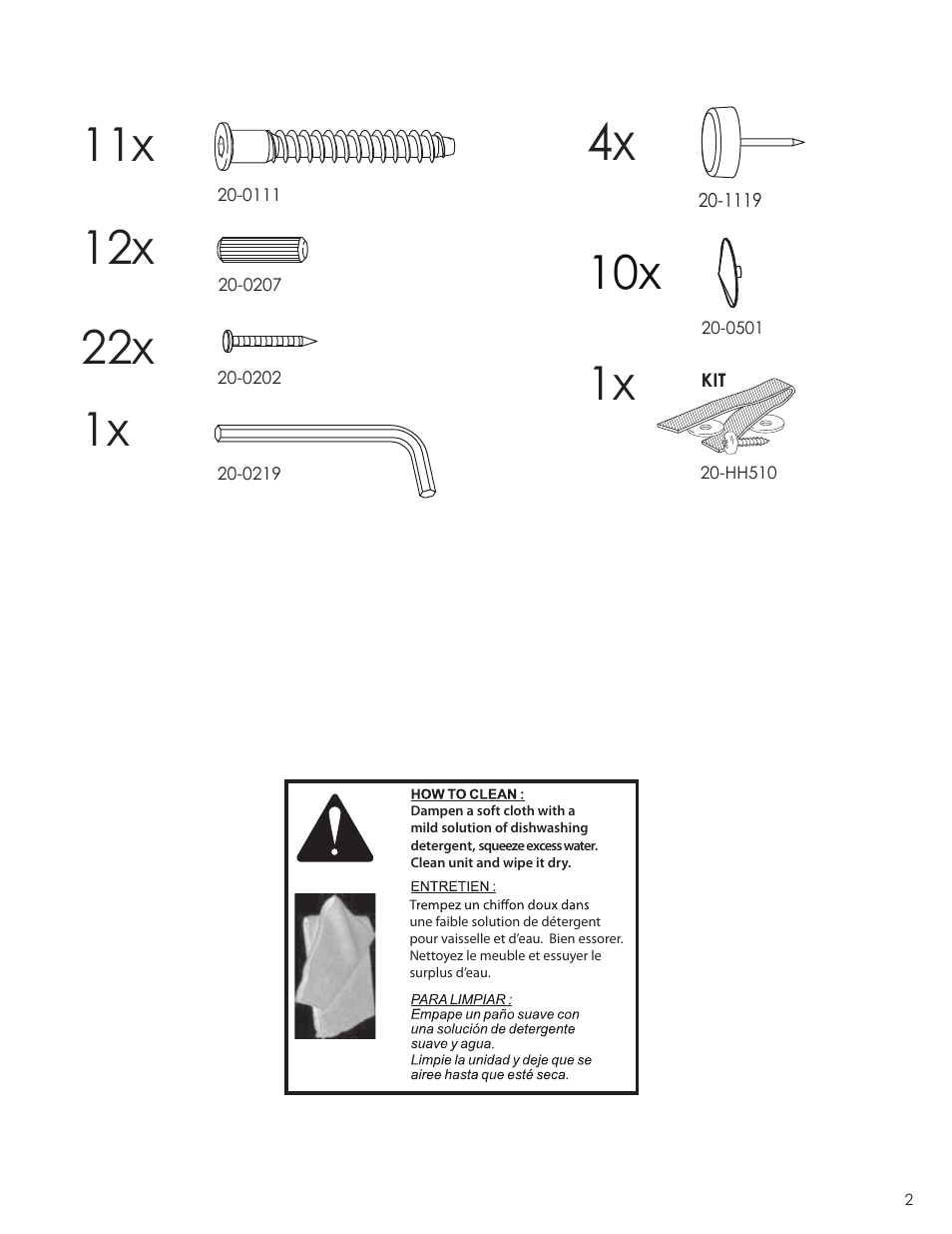 22x 1x | Nexera Alegria Collection - Full Size Headboard (5653) User Manual | Page 2 / 6
