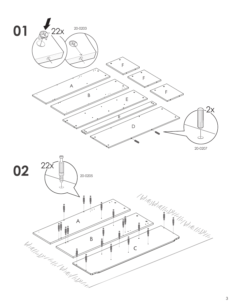 Nexera Pixel Collection - Full Size Headboard (316303) User Manual | Page 3 / 9