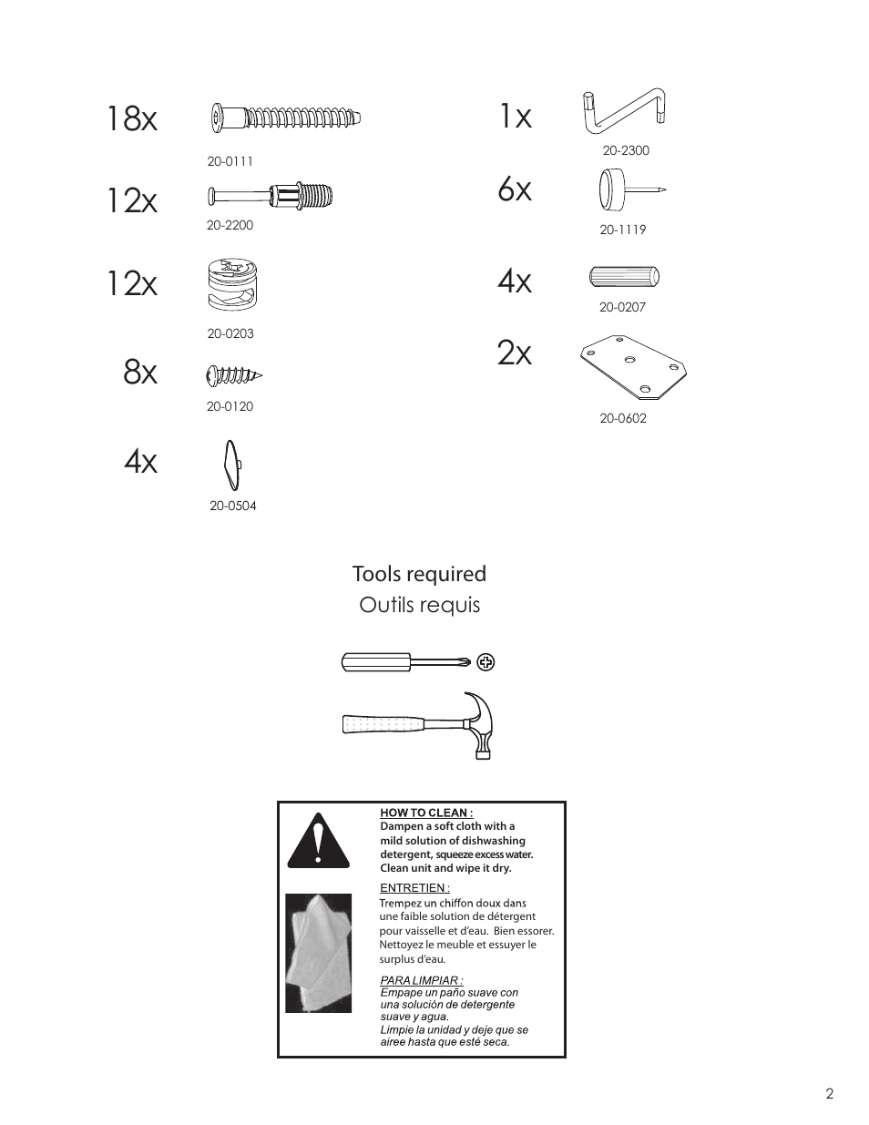 2x 8x | Nexera Allure Collection - Twin Size Headboard (223830) User Manual | Page 2 / 7