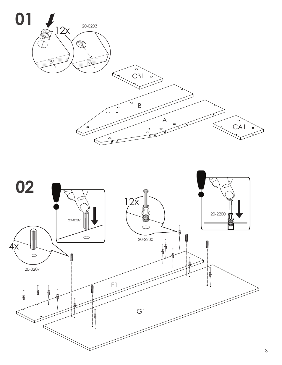 Nexera Allure Collection - Twin Size Headboard (223830) User Manual | Page 3 / 7
