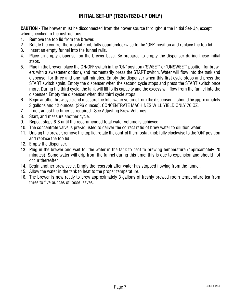 Bunn TB3Q User Manual | Page 7 / 11