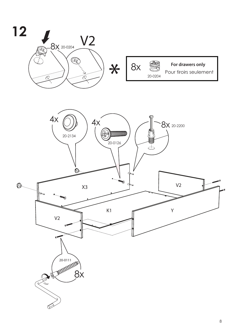 4x 8x | Nexera Dixie Collection - Full Size Bed (315403) User Manual | Page 8 / 12