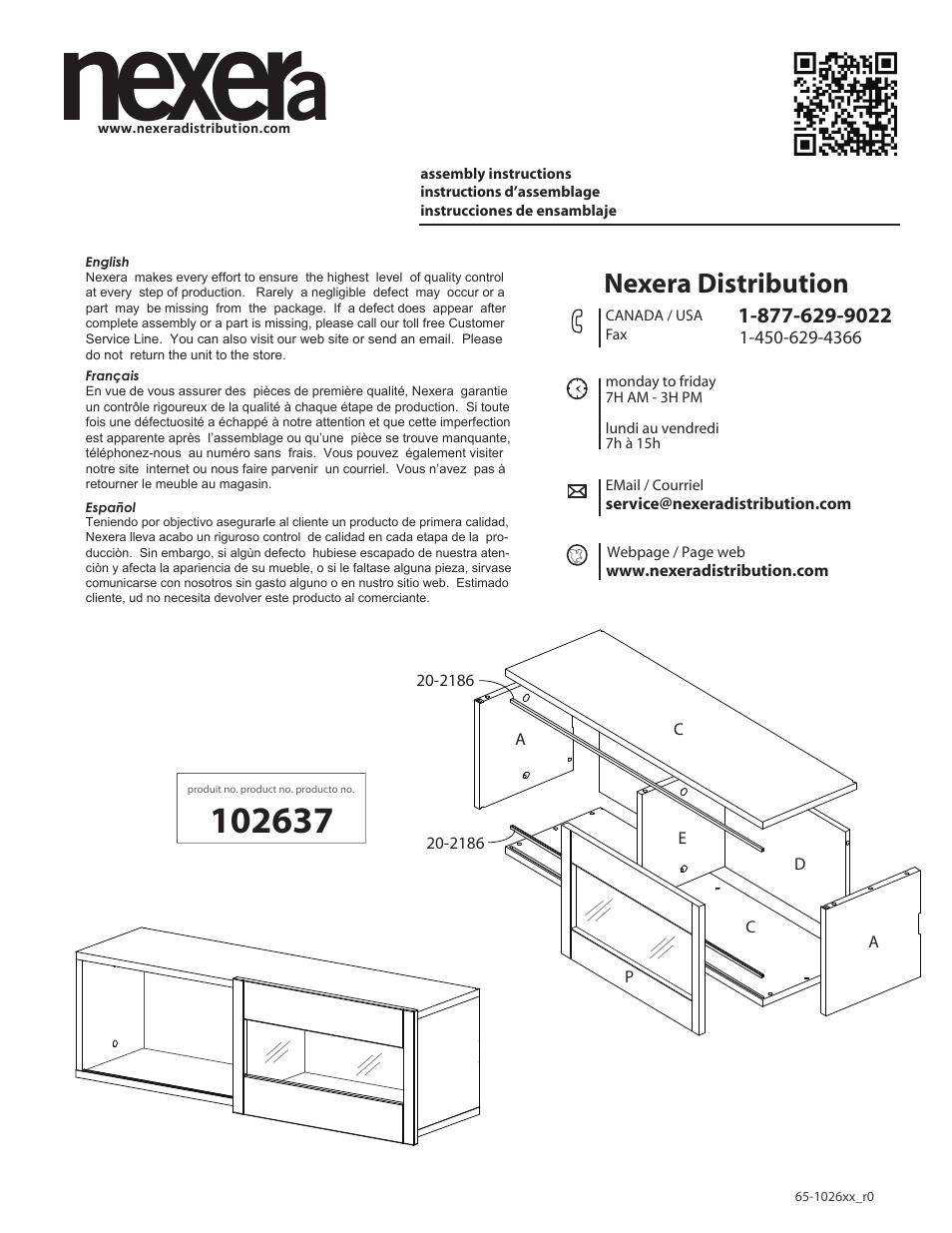 Nexera Nuance Collection - Wall Storage Unit (102637) User Manual | 8 pages