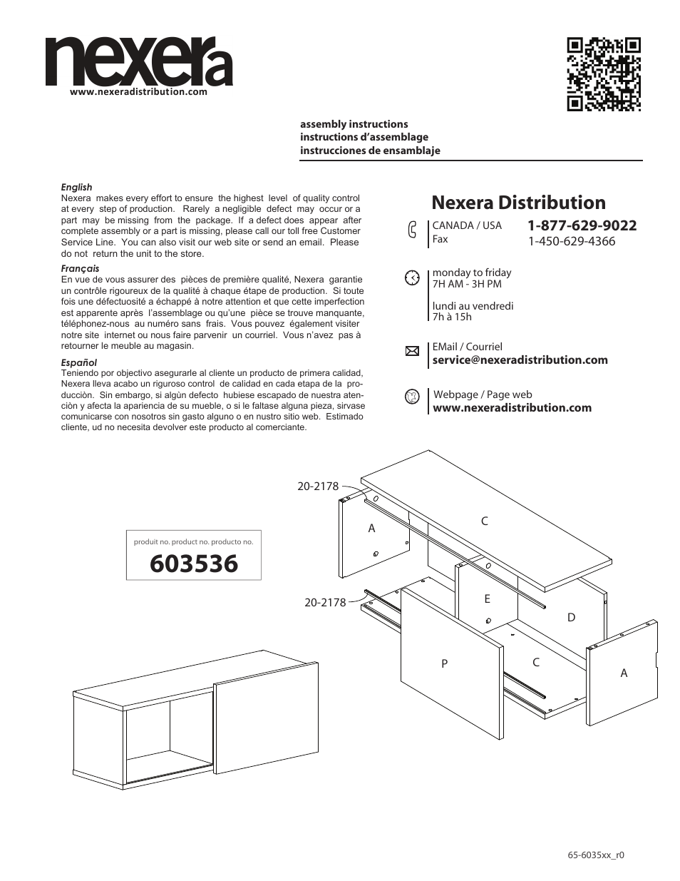 Nexera Next Collection - Wall Storage Unit (603536) User Manual | 8 pages