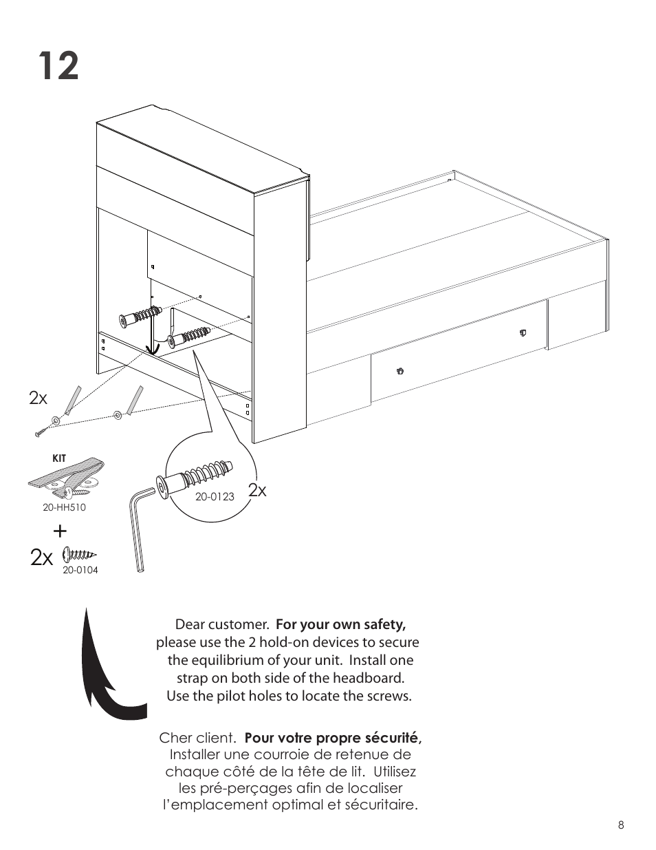 Nexera Pixel Collection - Twin Size Headboard (314803) User Manual | Page 8 / 9