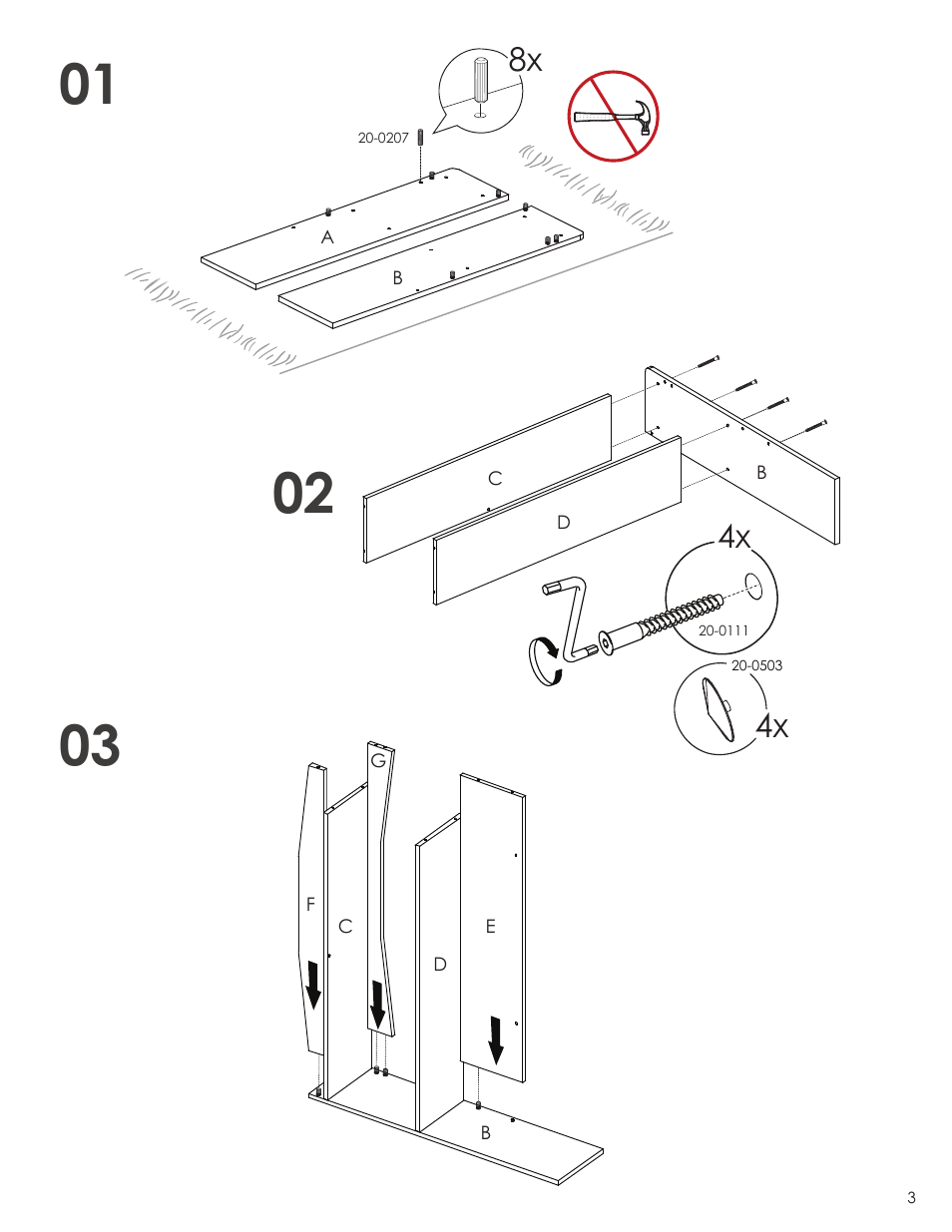Nexera Vichy Collection - Twin Size Headboard (3638) User Manual | Page 3 / 8