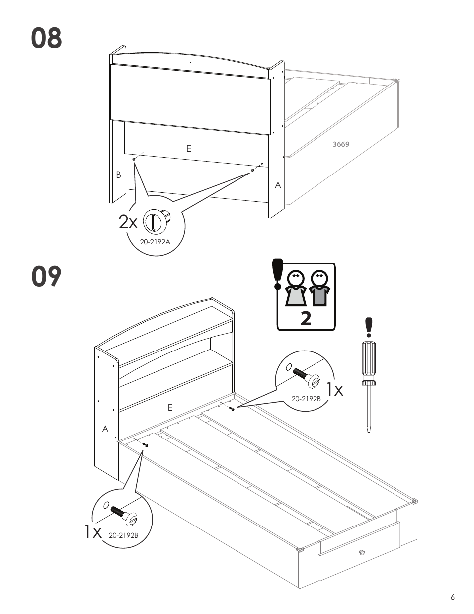 Nexera Vichy Collection - Twin Size Headboard (3638) User Manual | Page 6 / 8