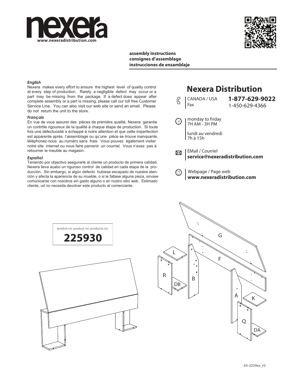 Nexera Allure Collection - Queen Size Headboard (225930) User Manual | 7 pages