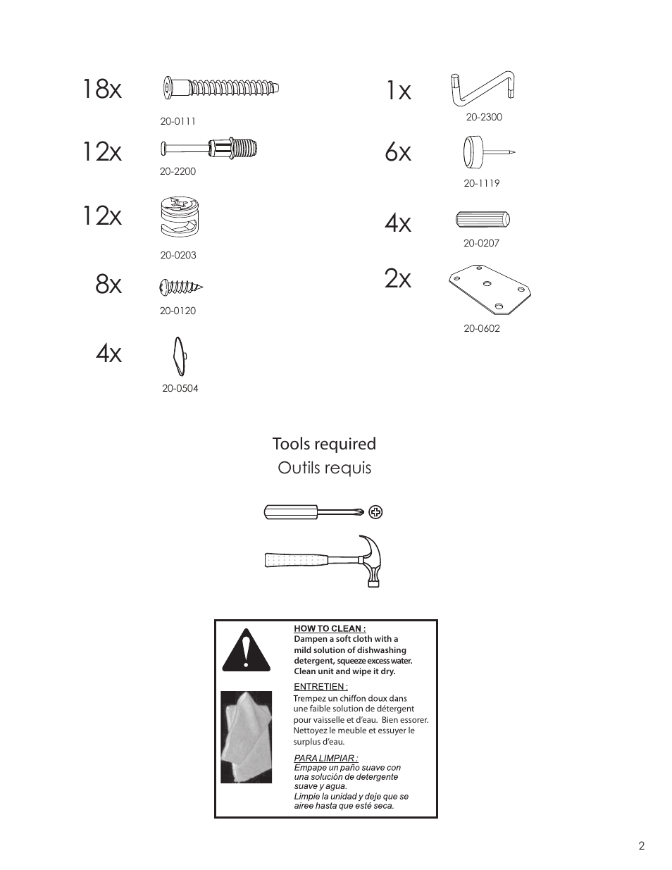 2x 8x | Nexera Allure Collection - Queen Size Headboard (225930) User Manual | Page 2 / 7