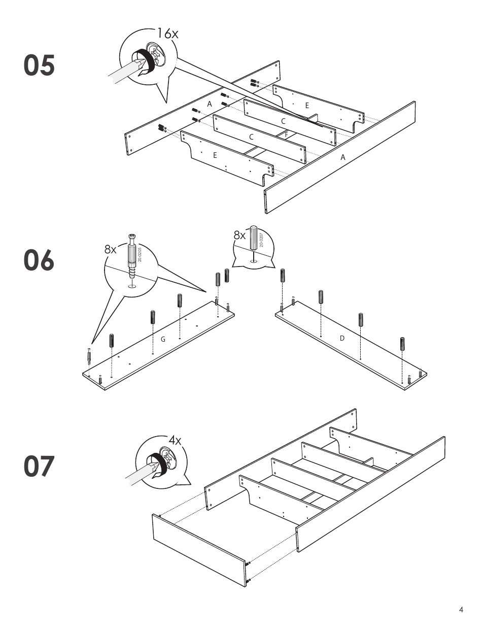 Nexera Nocce Collection - Twin Size Bed (401239) User Manual | Page 4 / 8