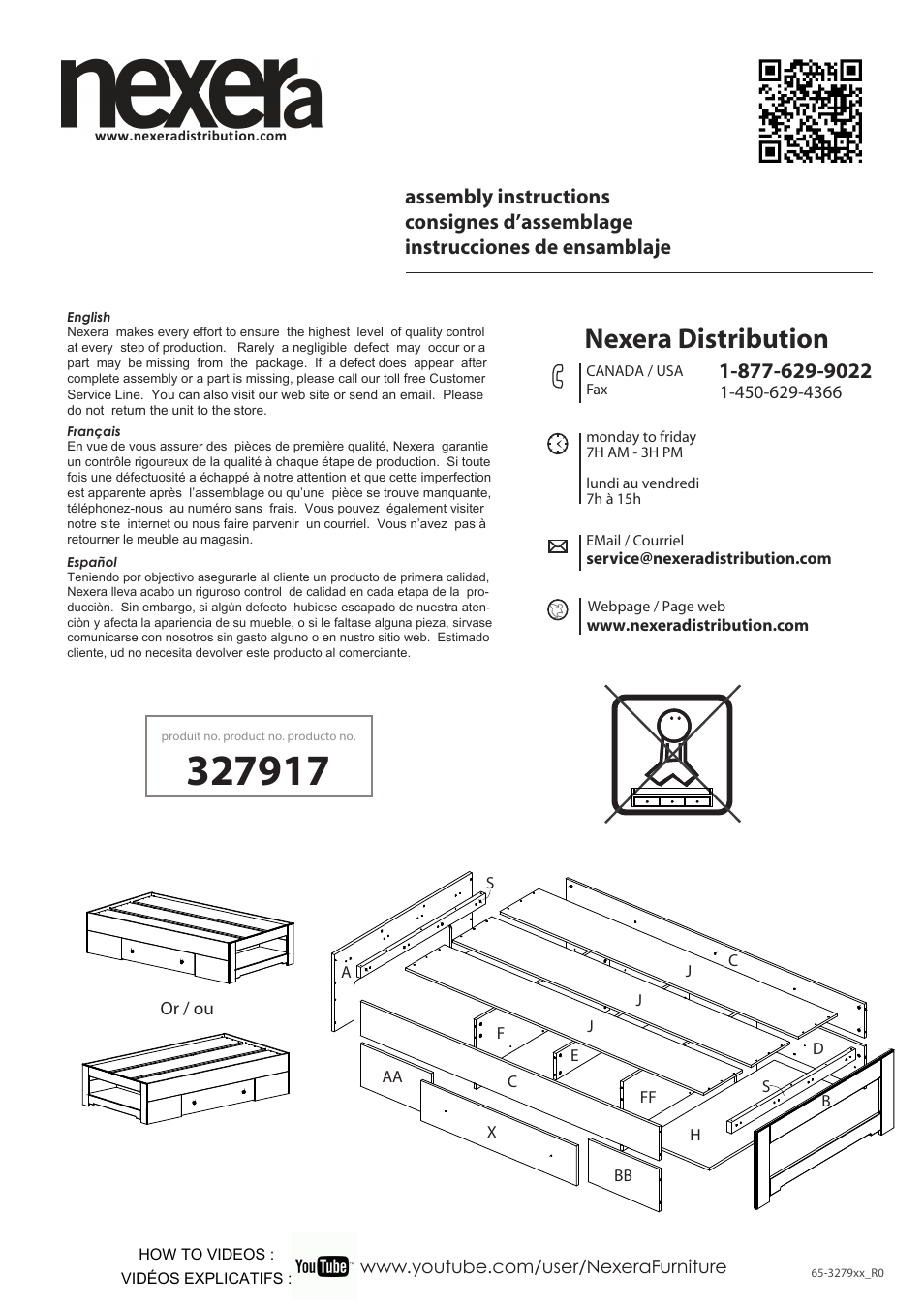 Nexera Dixon Collection - Twin Size Bed (327917) User Manual | 13 pages