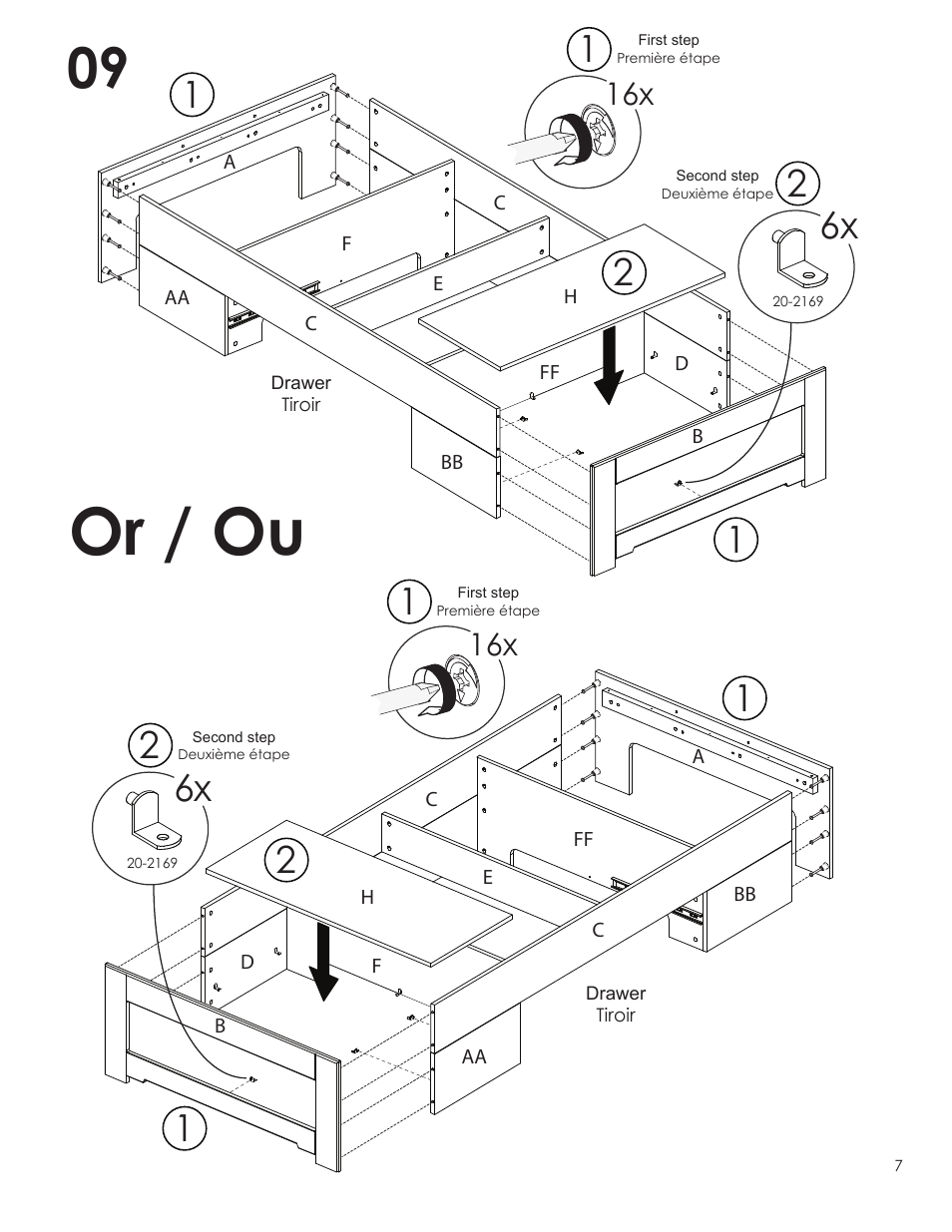 Or / ou | Nexera Dixon Collection - Twin Size Bed (327917) User Manual | Page 7 / 13
