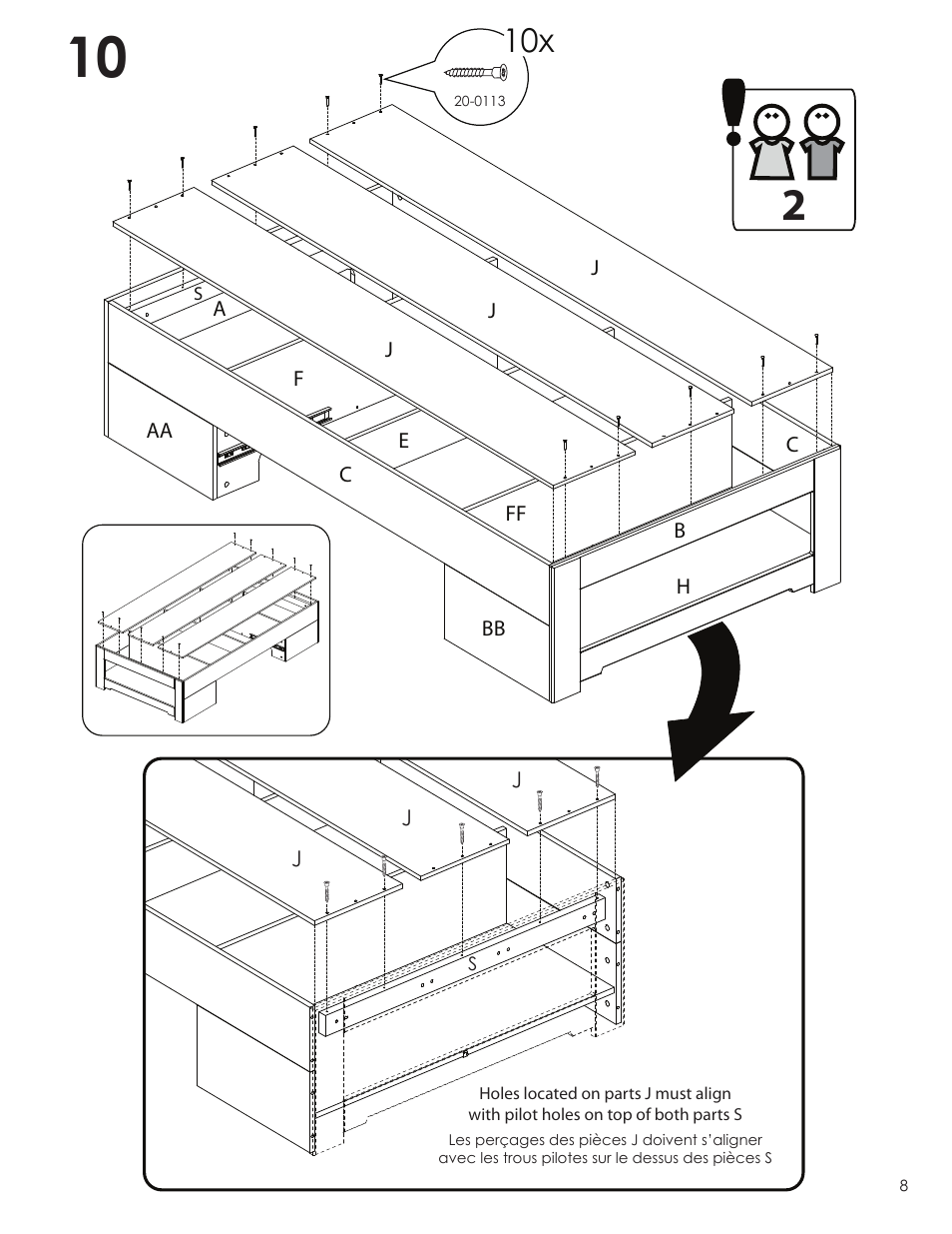 Nexera Dixon Collection - Twin Size Bed (327917) User Manual | Page 8 / 13