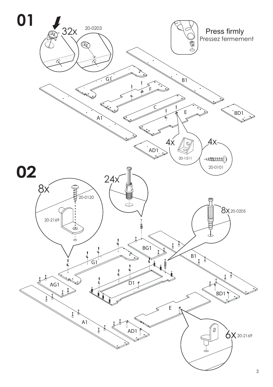 Nexera Dixon Collection - Twin Size Bed (323917) User Manual | Page 3 / 12