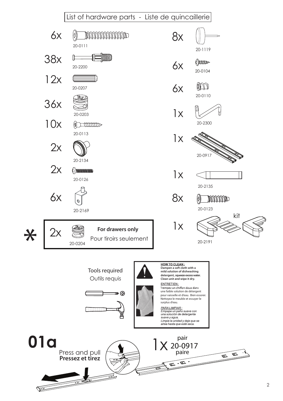 2x 1x 10x | Nexera Dixie Collection - Twin Size Bed (317903) User Manual | Page 2 / 13