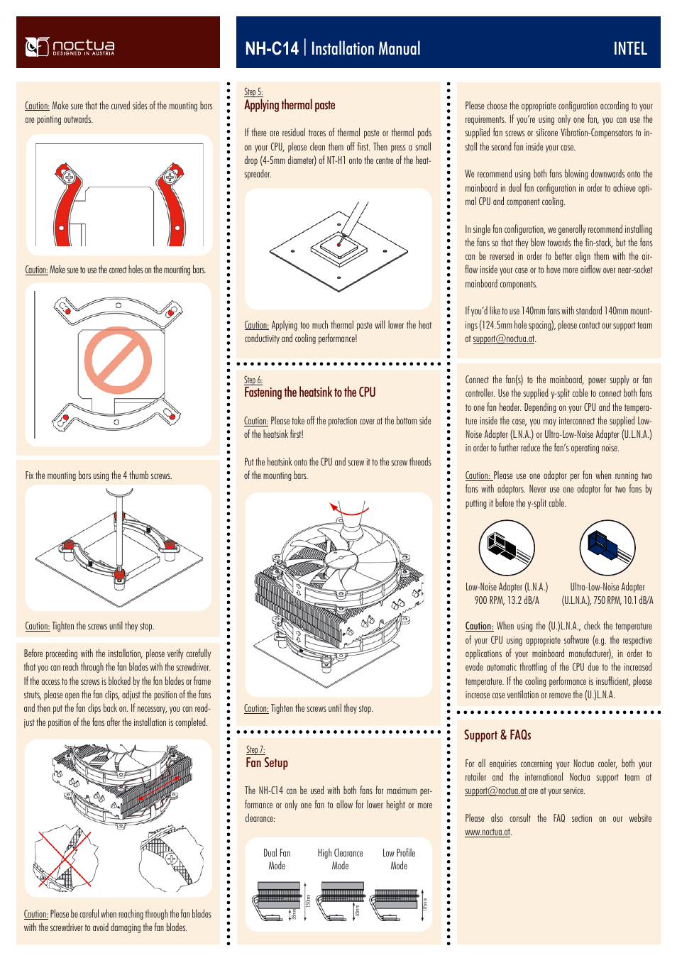 Nh-c14 | installation manual intel | Noctua NH-C14 User Manual | Page 2 / 4