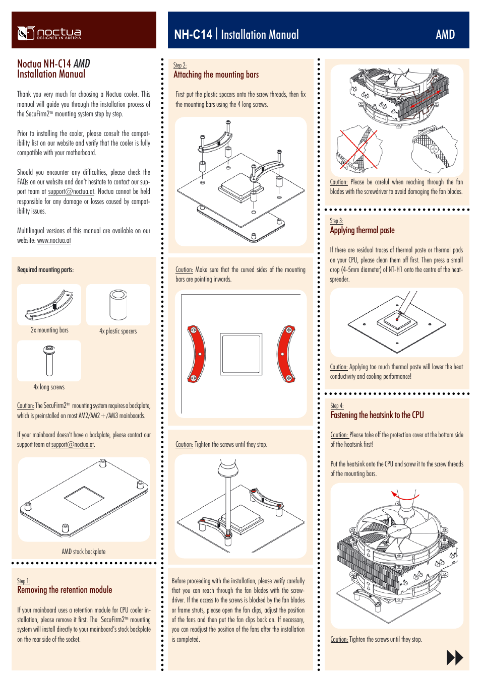 Nh-c14 | installation manual amd, Noctua nh-c14 amd installation manual | Noctua NH-C14 User Manual | Page 3 / 4