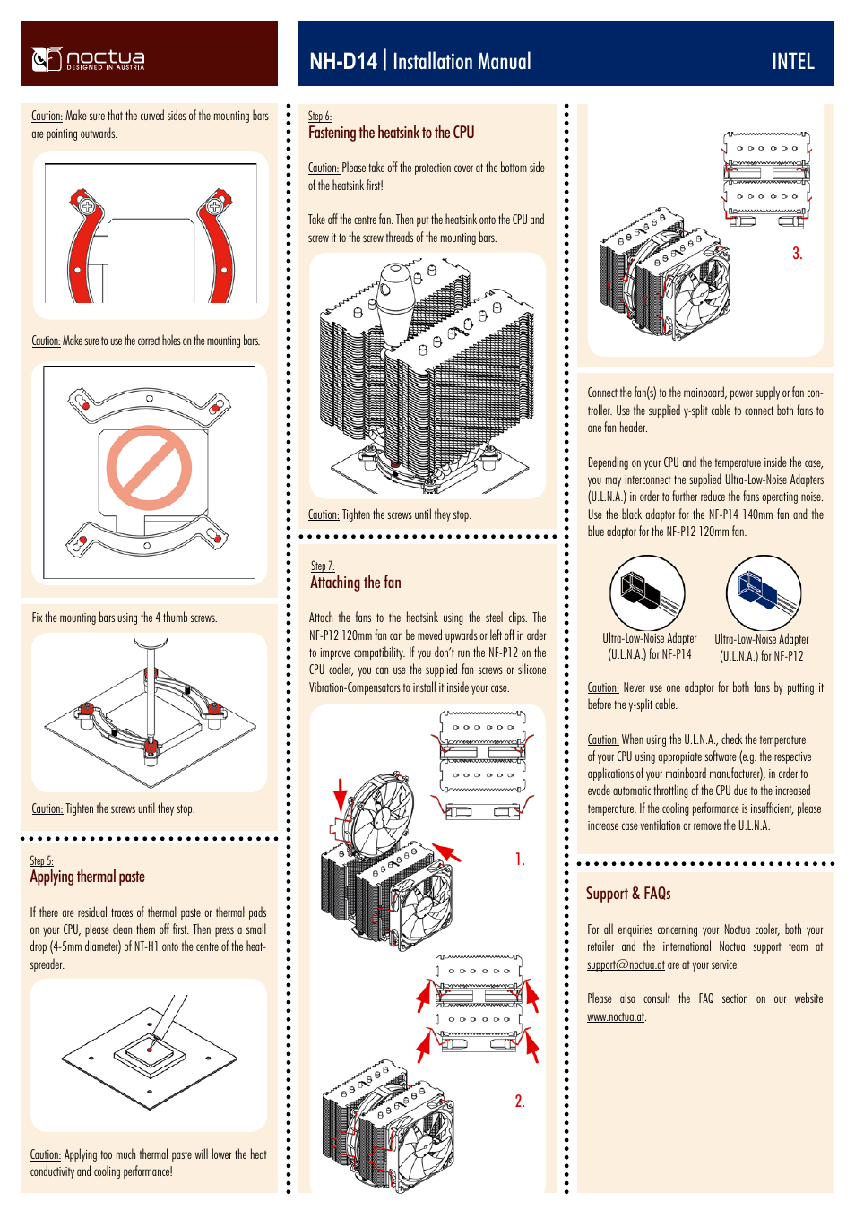 Nh-d14 | installation manual intel | Noctua NH-D14 User Manual | Page 2 / 4
